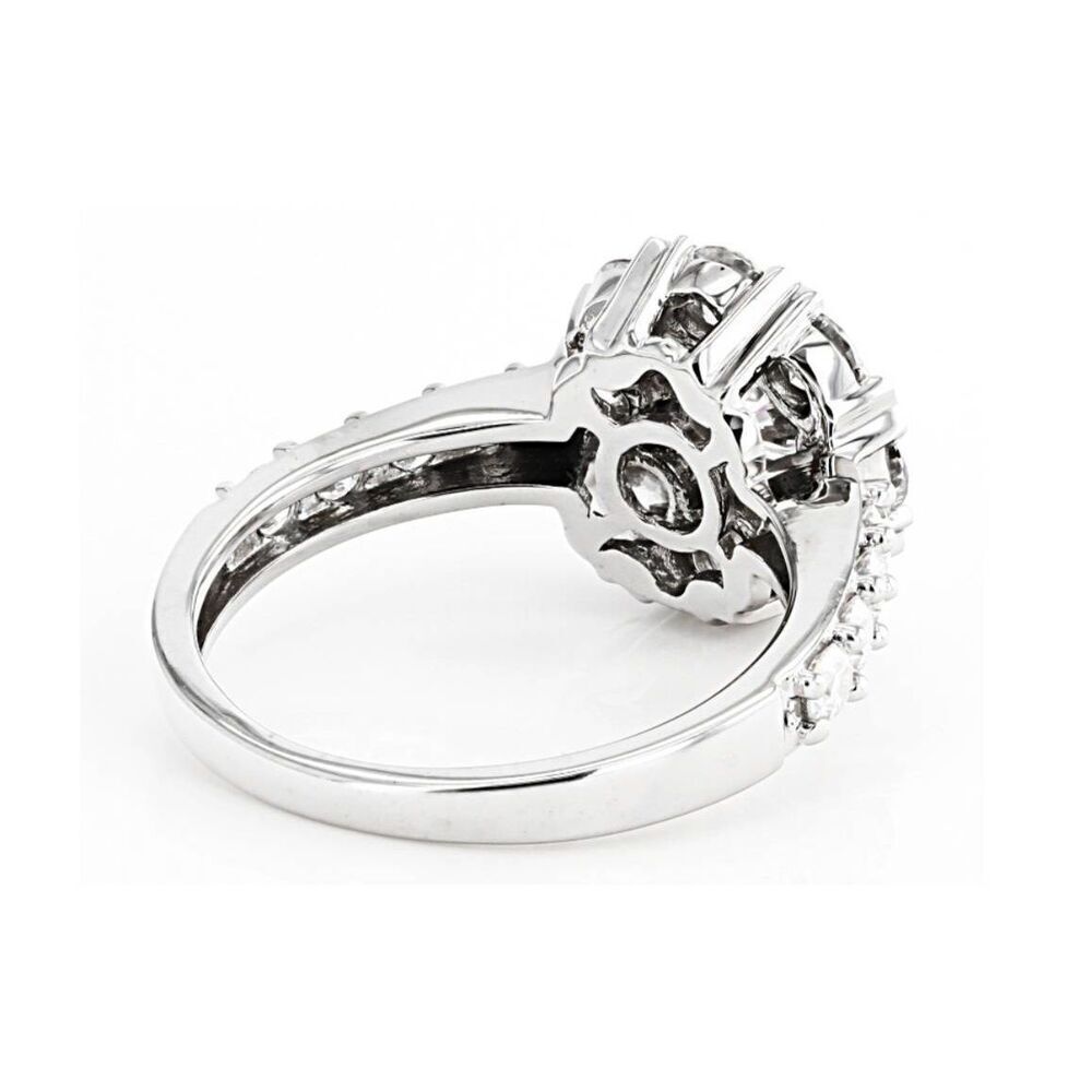 CERTIFIED 2.12 Ct. Genuine Moissanite Round Floral Cluster Bridal Ring Sz 8 - Picture 8 of 8